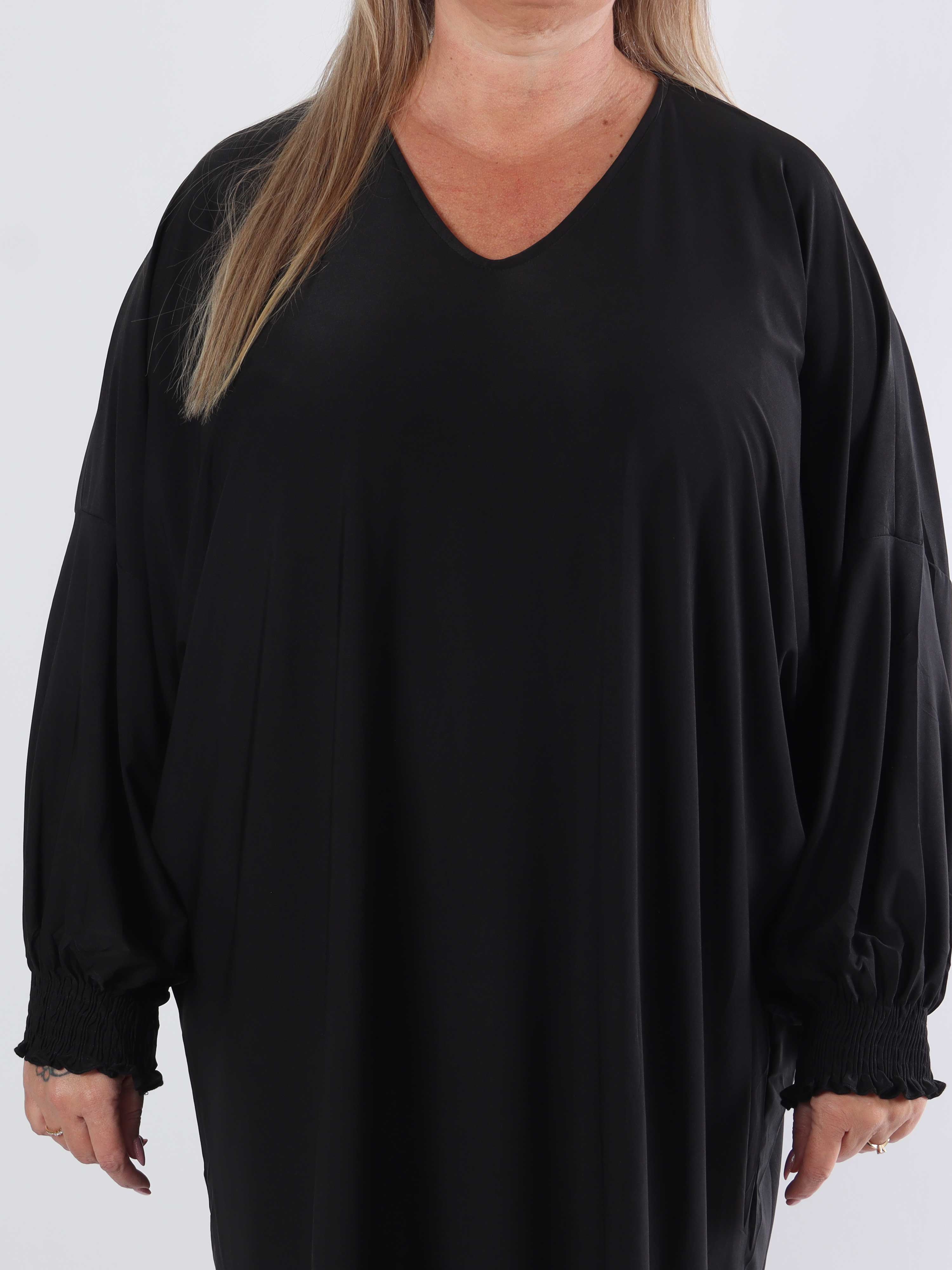 Azmina Plain L/S - Tunikaklänning i plus size med resår och lös passform